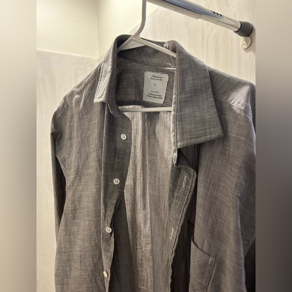 Billy Reid grey made in USA button up shirt see pics size 17 euc - Picture 3 of 9